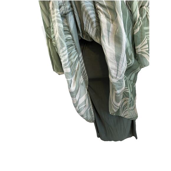 VTG Silk Maxi Dress Green Flowy Goddess Resort Beach Fairy Party Occasion Italy - Picture 14 of 16